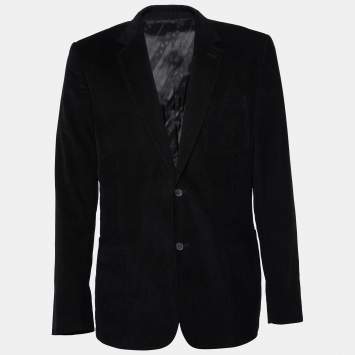 Pre Owned D&G Black Corduroy Button Front Blazer XXL