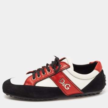 Pre Owned D&G Tricolor Leather and Suede Low Top Sneakers Size 43.5