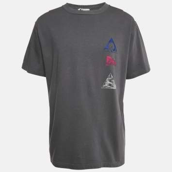 Pre Owned Dior Homme Grey Printed Cotton T-Shirt XL