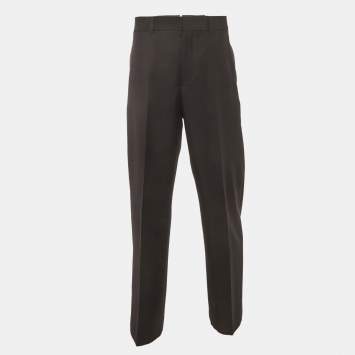 Pre Owned Dior Homme Black Gabardine Formal Trousers L