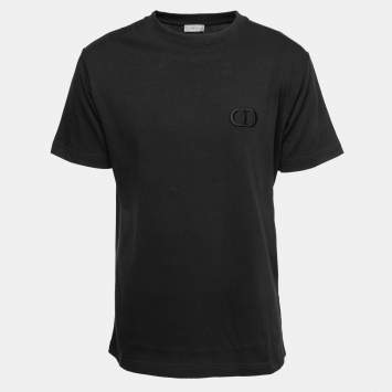 Pre Owned Dior Homme Black CD Icon Embroidered Cotton Relaxed Fit T-Shirt S