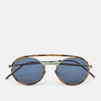 Pre Owned Dior Homme Tortoise Brown/Black EPZA9 Synthesis01 Round Sunglasses