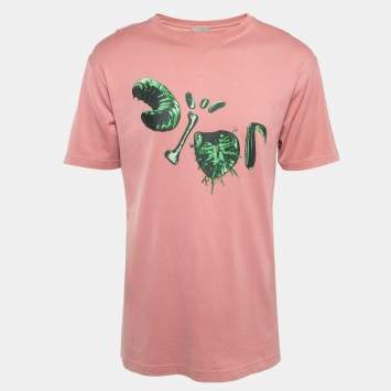 Pre Owned Dior Homme X Travis Pink Printed Cotton T-Shirt XS