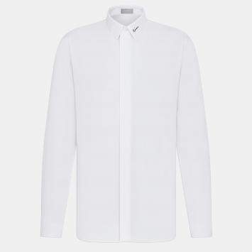 Pre Owned Dior Homme White Poplin Long Sleeve Shirt S