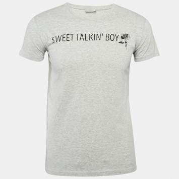 Pre Owned Dior Homme Grey Printed Cotton Jersey T-Shirt S