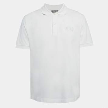 Pre Owned Dior Homme White Cotton Pique Polo T-Shirt XXL