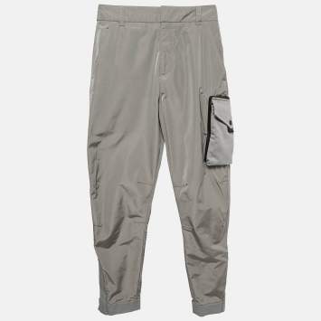 Pre Owned Dior Homme Grey Ripstop Nylon Cargo Pants XS
