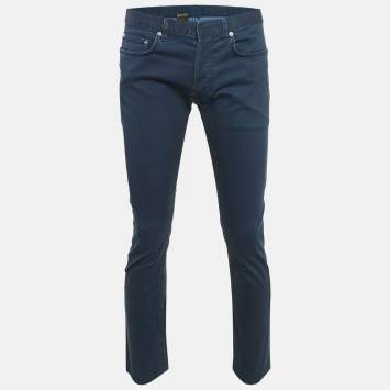 Pre Owned Dior Homme Blue Cotton Drill Straight Leg Jeans L Waist 33"