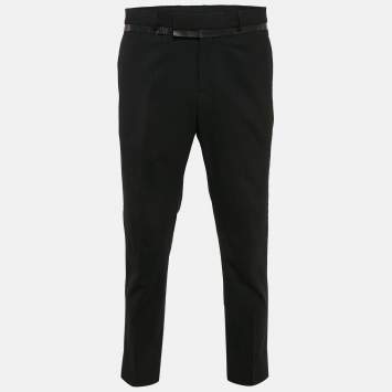 Pre Owned Dior Homme Black Wool Formal Trousers M