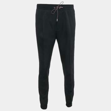 Pre Owned Dior Homme Black Virgin Wool Gabardine Trousers XL