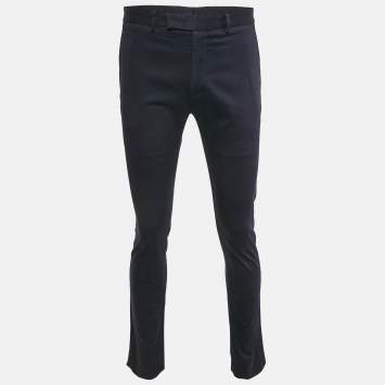 Pre Owned Dior Homme Navy Blue Cotton Trousers M