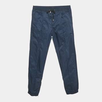 Pre Owned Dior Homme Navy Blue Nylon Zip Detail Pants S