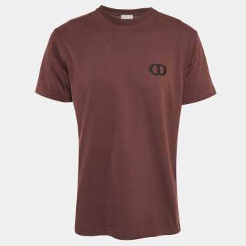 Pre Owned Dior Homme Burgundy Jersey Crewneck T-Shirt S