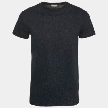 Pre Owned Dior Homme Blue Abstract Print Jersey Crewneck T-Shirt XS