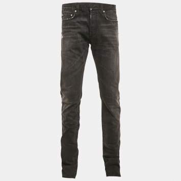 Pre Owned Dior Homme Black Distressed Denim Jeans M Waist 33"