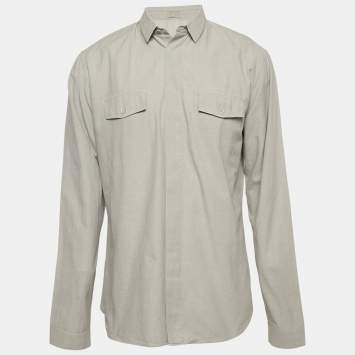 Pre Owned Dior Homme Grey Cotton Long Sleeve Shirt L