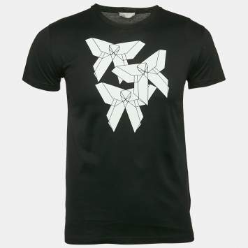 Pre Owned Dior Homme Black Printed Jersey Crewneck T-Shirt S