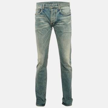 Pre Owned Dior Home Blue Faded Denim Jeans L Waist 33"