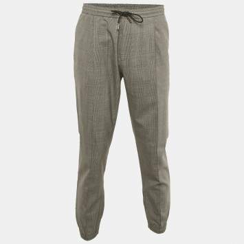Dior Homme Grey Prints Of Wales Wool Drawstring Jogger Pants