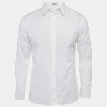 Pre Owned Dior Homme Jacquard Cotton Long Sleeve Shirt L