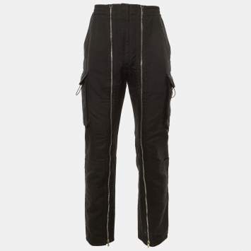 Pre Owned Dior Homme X Cactus Jack Black Cotton Zip Detail Cargo Pants S