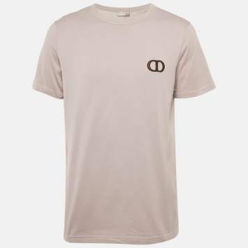 Dior Homme Grey Paint Splattered Cotton Logo Embroidered T