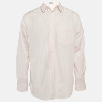 Pre Owned قميص ديور أومه قطن وردي مخطط بأكمام طويلة مقاس صغير - سمول