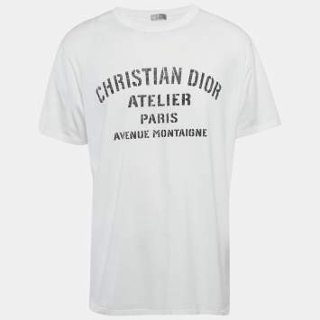 Pre Owned Dior Homme White Atelier Print Crew Neck T-Shirt XL