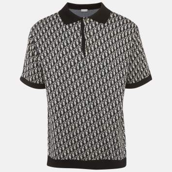 Pre Owned تي شيرت ديور هوم رجالي قطن أزرق مائل مقاس كبير