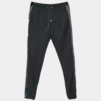 Pre Owned Dior Homme Side Logo Tape Wool Joggers S