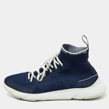 Pre Owned Dior Homme Blue Knit Fabric B21 Sock Sneakers Size 41