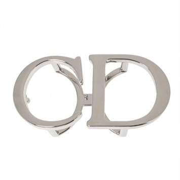 Pre Owned Dior Silver Tone Metal CD Logo Belt Buckle
