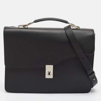 Pre Owned Dior Black Leather Elite Briefcase