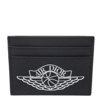 Pre Owned Dior Navy Blue Leather Air Dior Card Holder