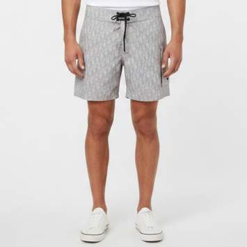 Pre Owned Dior Homme Grey Oblique Print Synthetic Swim Shorts M