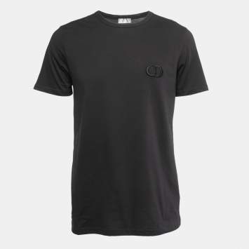 Pre Owned Dior Homme Black CD Icon Cotton Crew Neck T-Shirt M