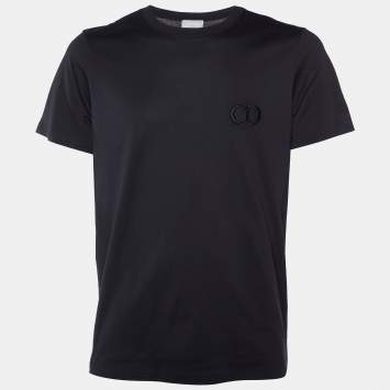 Pre Owned Dior Homme Black CD Icon Cotton Crew Neck T-Shirt L