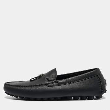 Pre Owned Dior Black Leather Odeon Driver Loafers Size 42