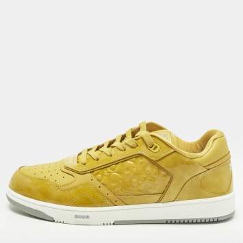 Pre Owned Dior B27 Size 45 Yellow Leather and PVC Low Top Sneakers