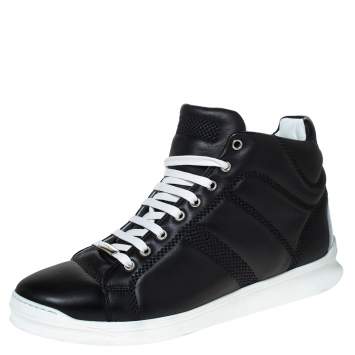 Pre Owned Dior Black Leather High-Top Sneakers Size 43.5 