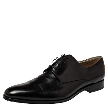 Pre Owned Dior Black Leather Lace Up Derby Size 46