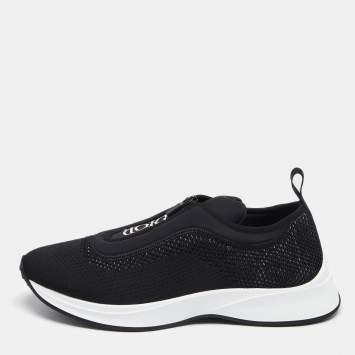Pre Owned Dior Black Mesh And Fabric B25 Sneaker Size 45