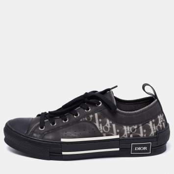 Pre Owned Dior Black Rubber and Mesh B23 Low-Top Sneakers Size 42.5