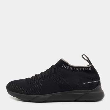 Pre Owned Dior Black Knit Fabric B21 Sneakers Size 40