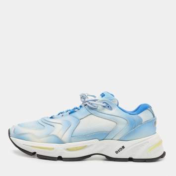 Pre Owned Dior Blue/White Leather and Mesh CD1 Low Sneakers Size 46