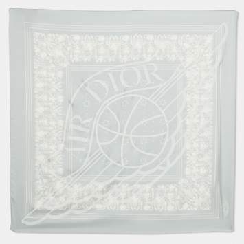 Dior X Jordan Light Blue AirDior Print Silk Bandana Scarf 