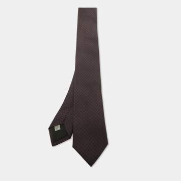 Dior Purple/Black Patterned Silk Skinny Tie