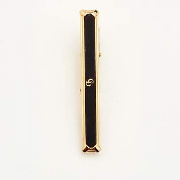 مملوكة مس�بقًا Dior Black Composite Gold Tone Tie Clip