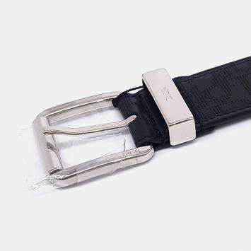 Dior Navy Blue/Black Leather D Buckle Cut to Size Reversible Belt