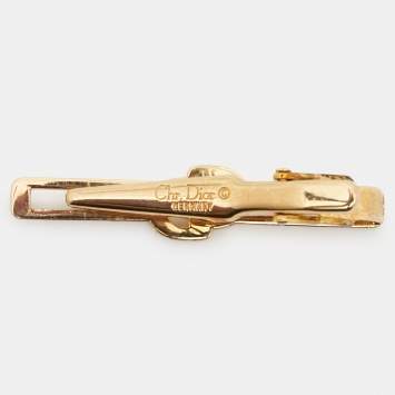 Pre Owned Dior CD Crystals Gold Tone Tie pin